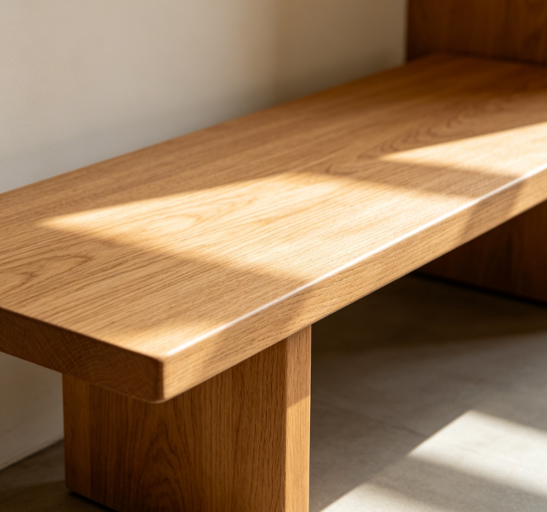 Minimalist Indoor Wooden Seating Bench