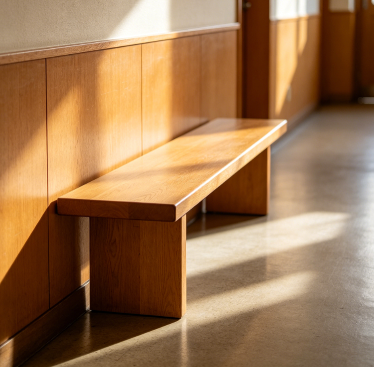 Space Saving Wooden Hallway Seating Bench